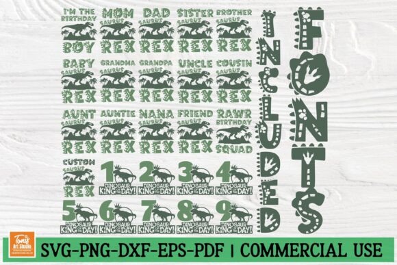 Download Dinosaur Birthday Family SVG Bundle - Family svg Collection