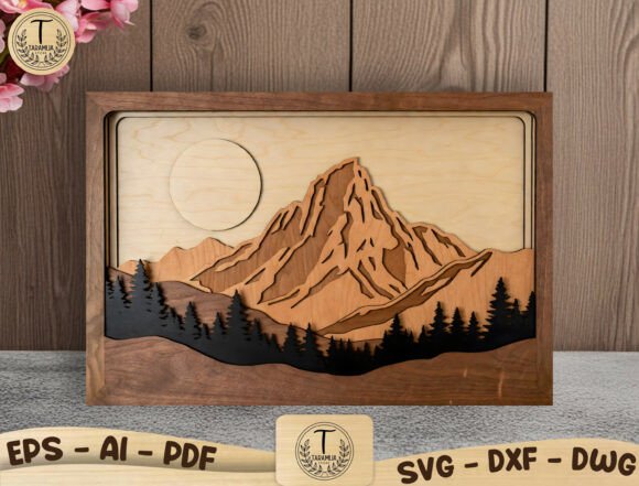 Download Layered Forest Mountain Laser Cut File - Premium Resources