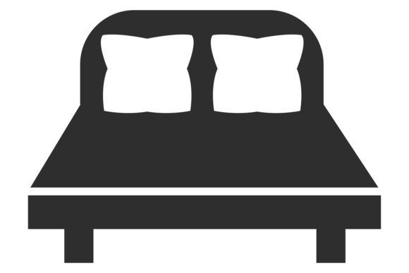 Download Double Bed Black Icon. Bedroom Symbol. H - Symbol Collection